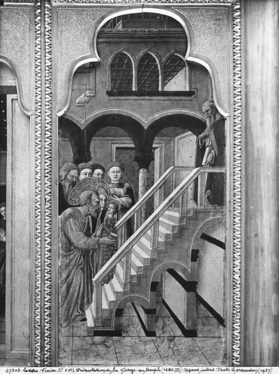 Ciclo de la Vida de la Virgen, Presentación de la Virgen en el Templo, c.1445 de Giovanni Francesco da Rimini